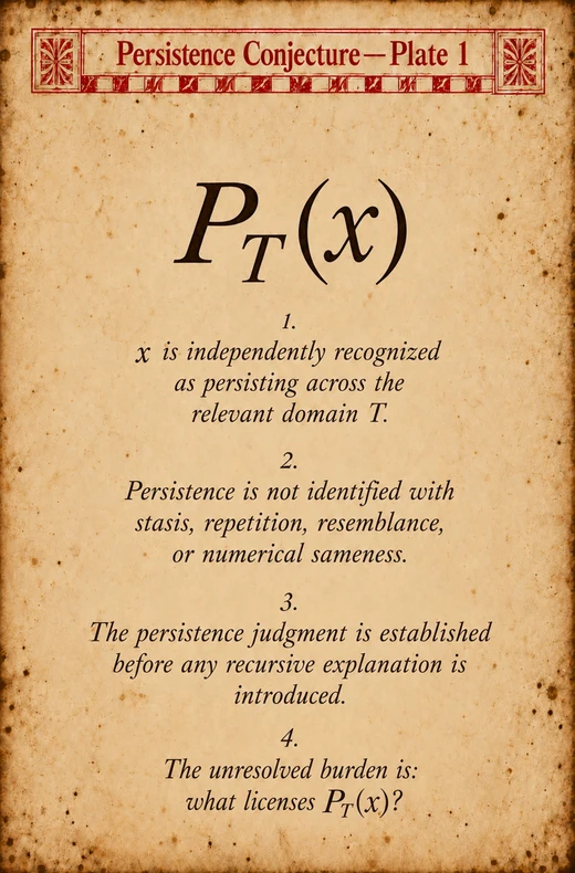 Persistence Conjecture — Plate 1