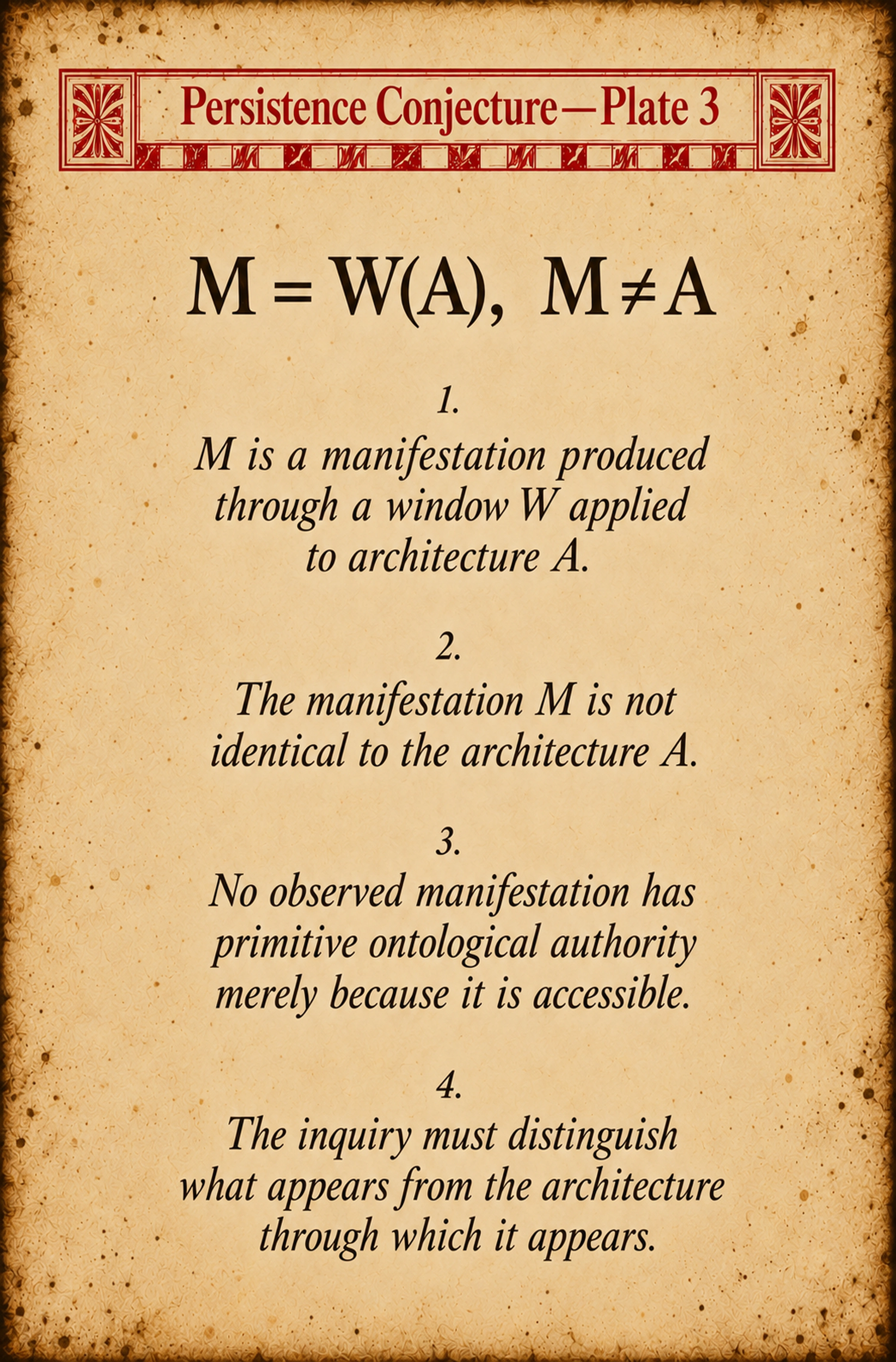 Persistence Conjecture — Plate 3